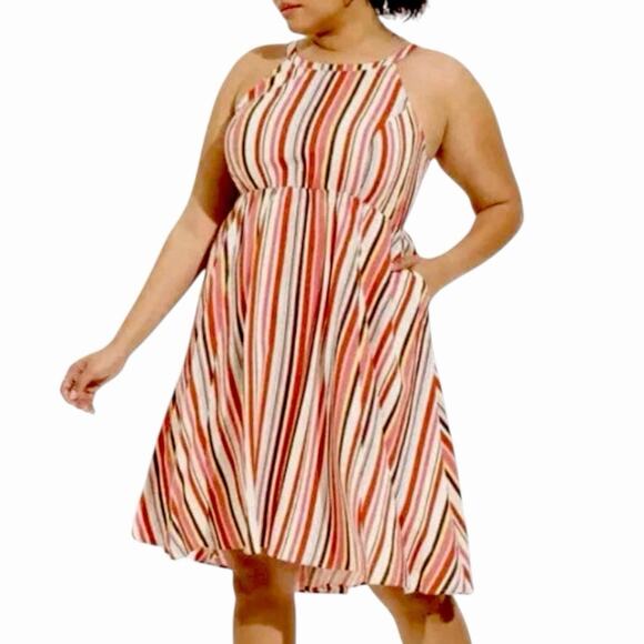 torrid Dresses & Skirts - Torrid High Low Midi Dress Size 3X Sleeveless Flowy Multicolor Stripe Sundress